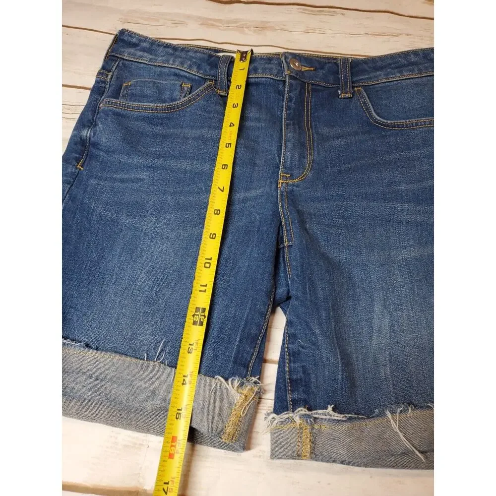 Anthropologie‎ PILCRO 30 Womens Denim Jean Shorts MID RISE SLIM Blue Cut-offs - Picture 7 of 9